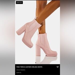 STEVE MADDEN WOMEN'S TRIPLE CHELSEA BOOT, PINK LEATHER, NEVER BEEN WORN. SIZE 6